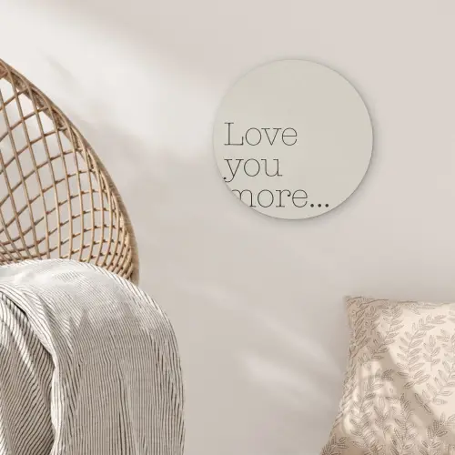 Minimalistisch - Love - Beige Akoestische PET Vilt - Rond klein -sfeer4
