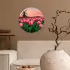 Tulpen - Molen - Nederland Wandcirkel kunststof plaat 5mm dik klein -sfeer1