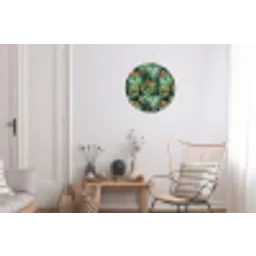 Monstera - Jungle - Bladeren Wandcirkel aluminium klein -woonkamer