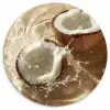 Kokosnoot - Water - Beige - Spetters Wandcirkel kunststof plaat 5mm dik klein -3d