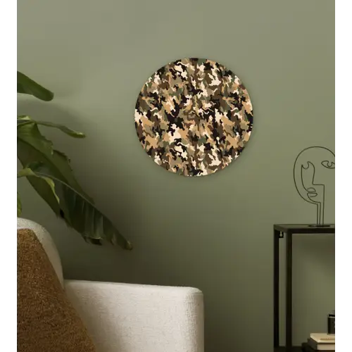 Woestijnkleur - Natuurlijk - Camouflage Wandcirkel plexiglas klein 852 -sfeer3