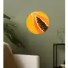Papaja - Oranje - Topisch Wandcirkel behangsticker klein -sfeer2