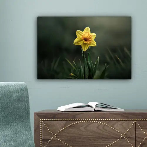 Bloem - Narcis - Gras - Geel canvas 2cm klein -sfeer4