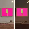 Ijsje - Stokje - Minimalistisch - Groen Light Box met batterij (Wandlamp) middel -sfeer3