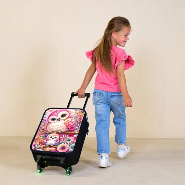 Roze robijn Kinderkoffer - Zwart klein -sfeer1