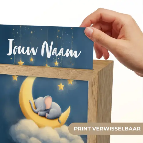 Sterren - Olifant - Maan - Wolken Light Box met kabel (Kinderlampje) klein -USP_websiteprintNL