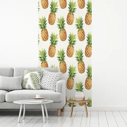 Vintage - Ananas - Blad fotobehang vinyl groot 64 -woonkamer