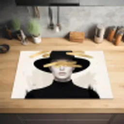 Vrouw - Portret - Modern - Goud - Kunst Inductie beschermer vinyl 3mm klein -sfeer5