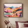 Golvende heuvels - Abstracte planten - Dromerig Textielframe zwart klein -sfeer1