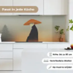 Minimalistisch - Silhouet - Oranje keuken achterwand 2 middel -sfeer4_DE