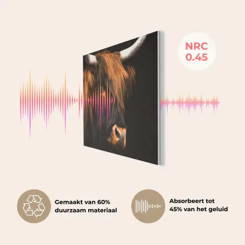 Schotse hooglander - Zwart - Koe - Hoorn - Dieren PET vilt klein -USP_NL