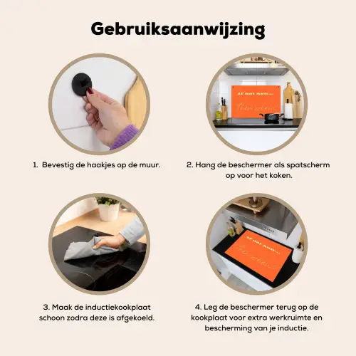 If not now then when - Oranje - Geel - Levendig Inductie beschemer met haakjes klein -ky-gebruik-nl