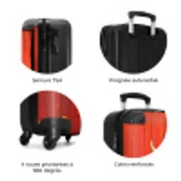 Zwarte stier steekt kop door rode schuurdeur NBS - Handbagage koffer - Kinderen Unisex middel zzzzzzzbolletjes_FR
