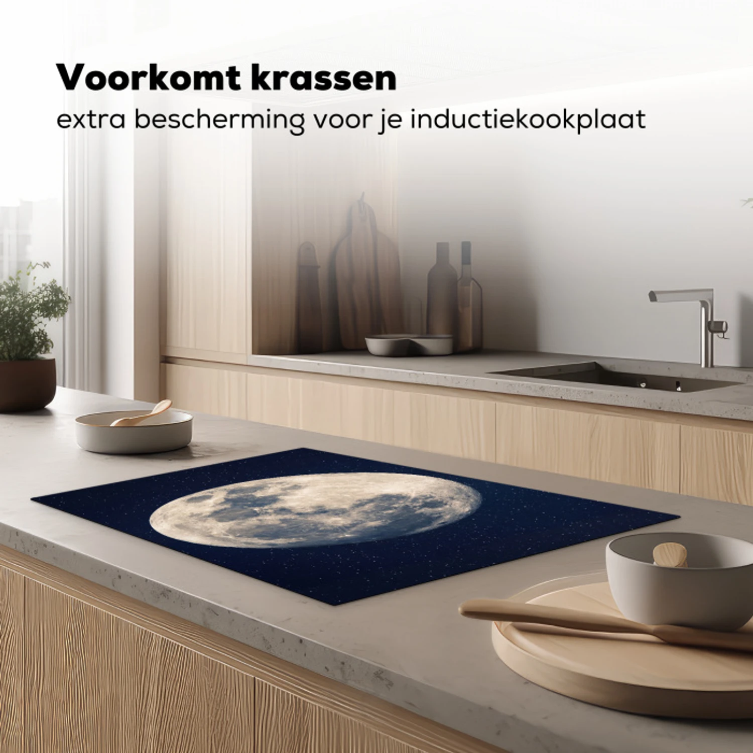 Ruimte - Maan - Kosmos Inductie beschermer vinyl 3mm klein -sfeer1