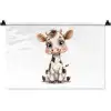Koe - Baby dier - Boerderij dieren Wandkleed katoen klein -zz3d