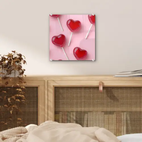 Lollies - Hartjes - Roze plexiglas 5mm klein -sfeer4
