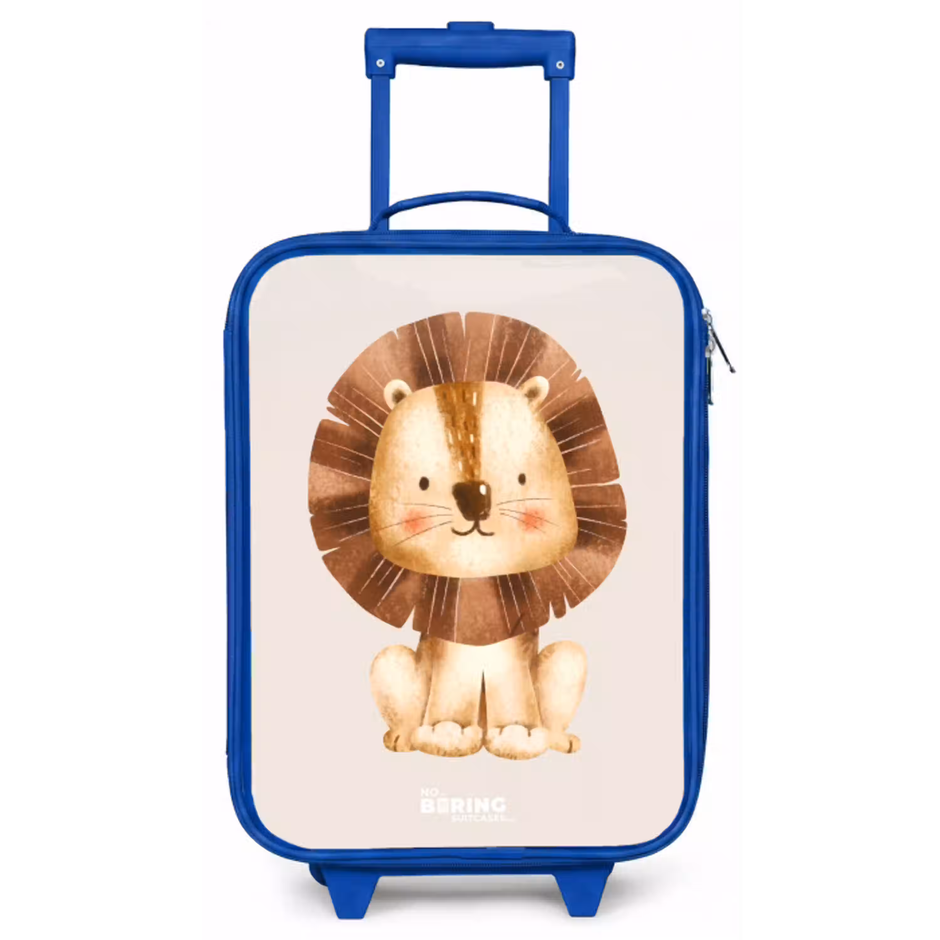 Leeuw illustratie met beige achtergrond Kinderkoffer - Blauw klein -zz3dotto