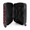Roze vlekken op bordeaux gekleurde achtergrond NBS - Handbagage koffer - Kinderen Unisex middel -binnenkant