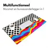 Hamburger - Stippen - Golven - Kleuren Muismat XXL klein -sfeer4