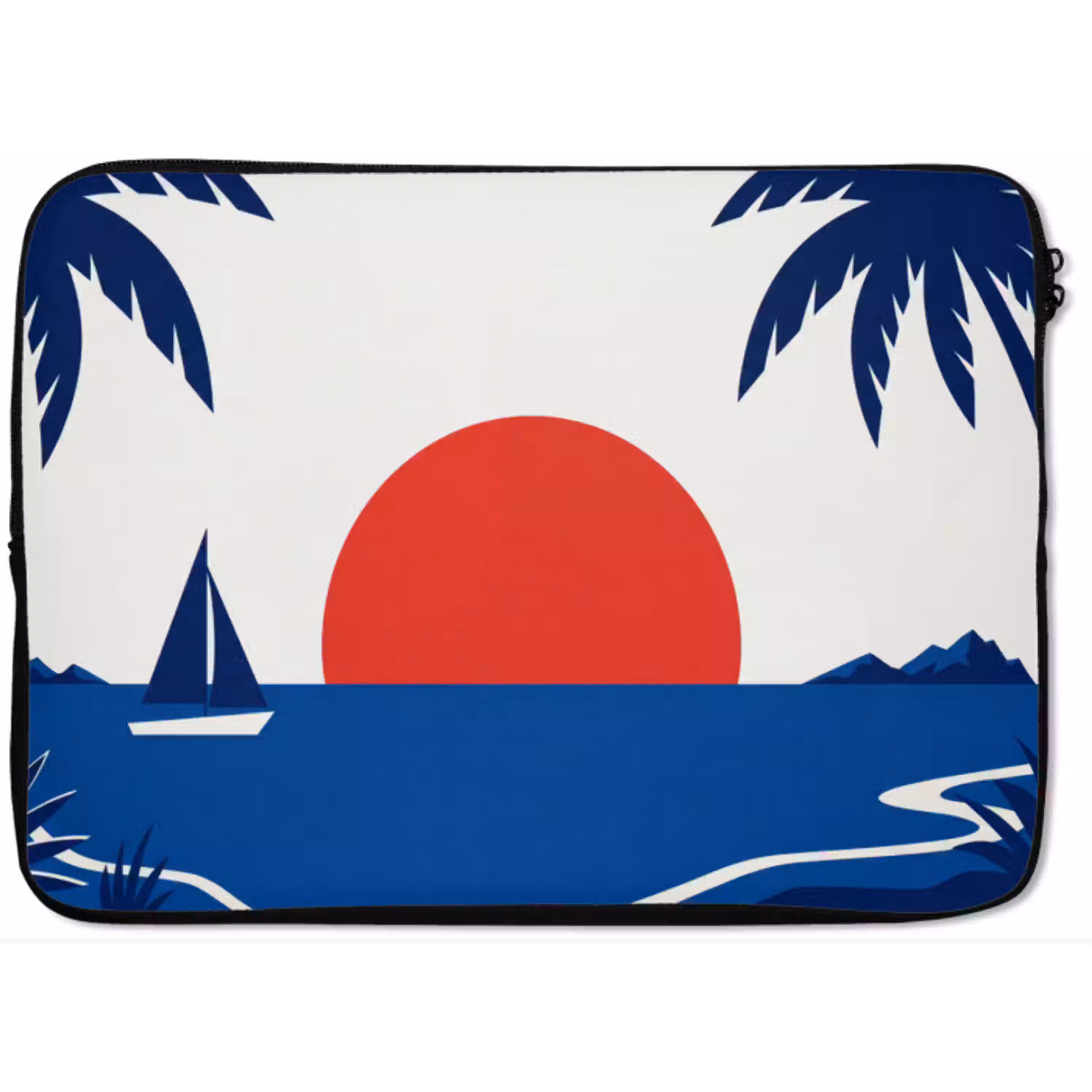 Zonsondergang - Zee - Palmboom - Tropisch - Modern laptophoes neopreen klein -zkaufland3dotto