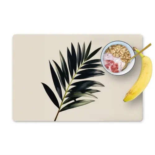 Palmblad - Subtiel - Groen - beige Placemat vinyl groot -zzzproduct_Kitchenyeah-website