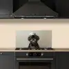 Kokskleding - Zwart - Hondje keuken achterwand spatscherm klein -sfeer1