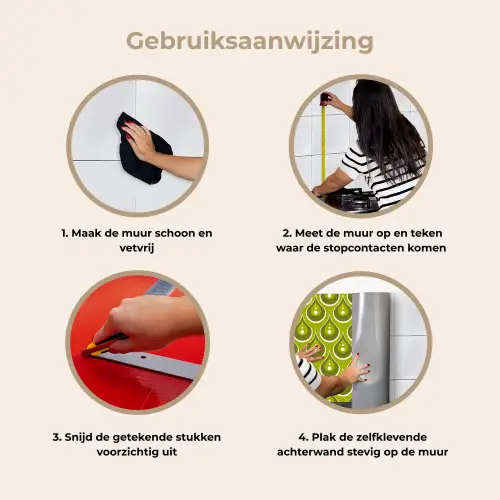 Patronen - Retro - Regen - Druppel - Groen keuken achterwand 2 middel 871 -gebruiksaanwijzing_NL