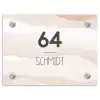 Beige lagen - Modern Naambord Rechthoek middel -3d
