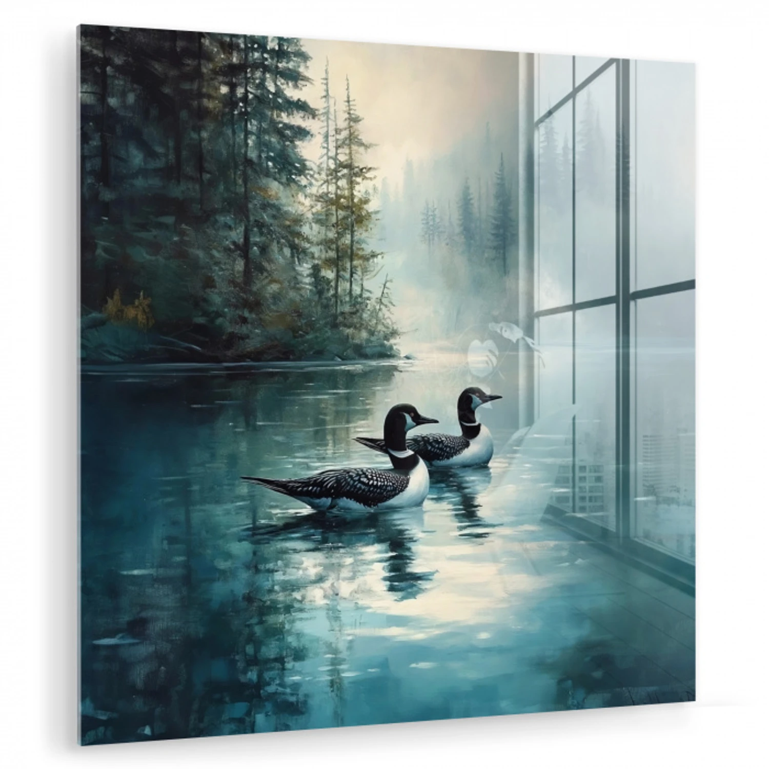 Bos - Water - Eenden - Mistig plexiglas 5mm klein -zzzproduct_nieuw