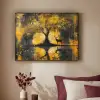 Boom - Verflook - Hert - Natuur - Goud Textielframe zwart klein -sfeer1