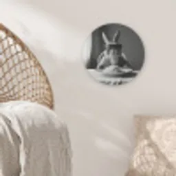 Konijn - Bunny - Zonnebril - Tafelkleed - Pasta - Schattig Akoestische PET Vilt - Rond klein -sfeer4