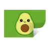 Avocado - Groen - Speels Muursticker klein -3d