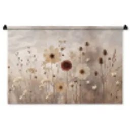 Wilde bloemen - Botanisch - Vintage - Natuur - Rustiek Wandkleed katoen middel -zz3d