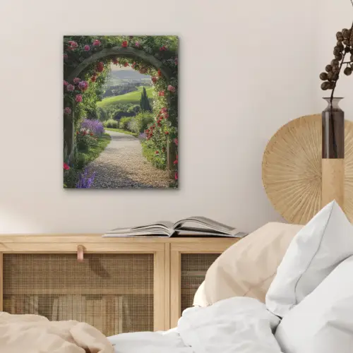 Doorkijk - Tuinboog - Bloemen - Natuur - Pad PET vilt klein -sfeer3