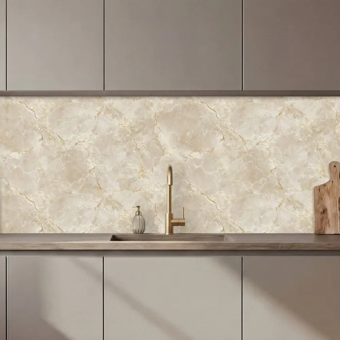 Lichtbeige - Marmer - Aders keuken achterwand 2 middel 871 zz_3dshopping