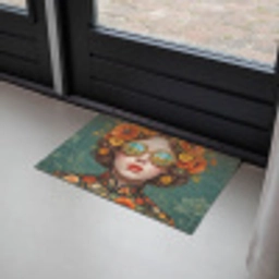 Portret - Vrouw - Kleurrijk - Expressief Deurmat klein -sfeer2