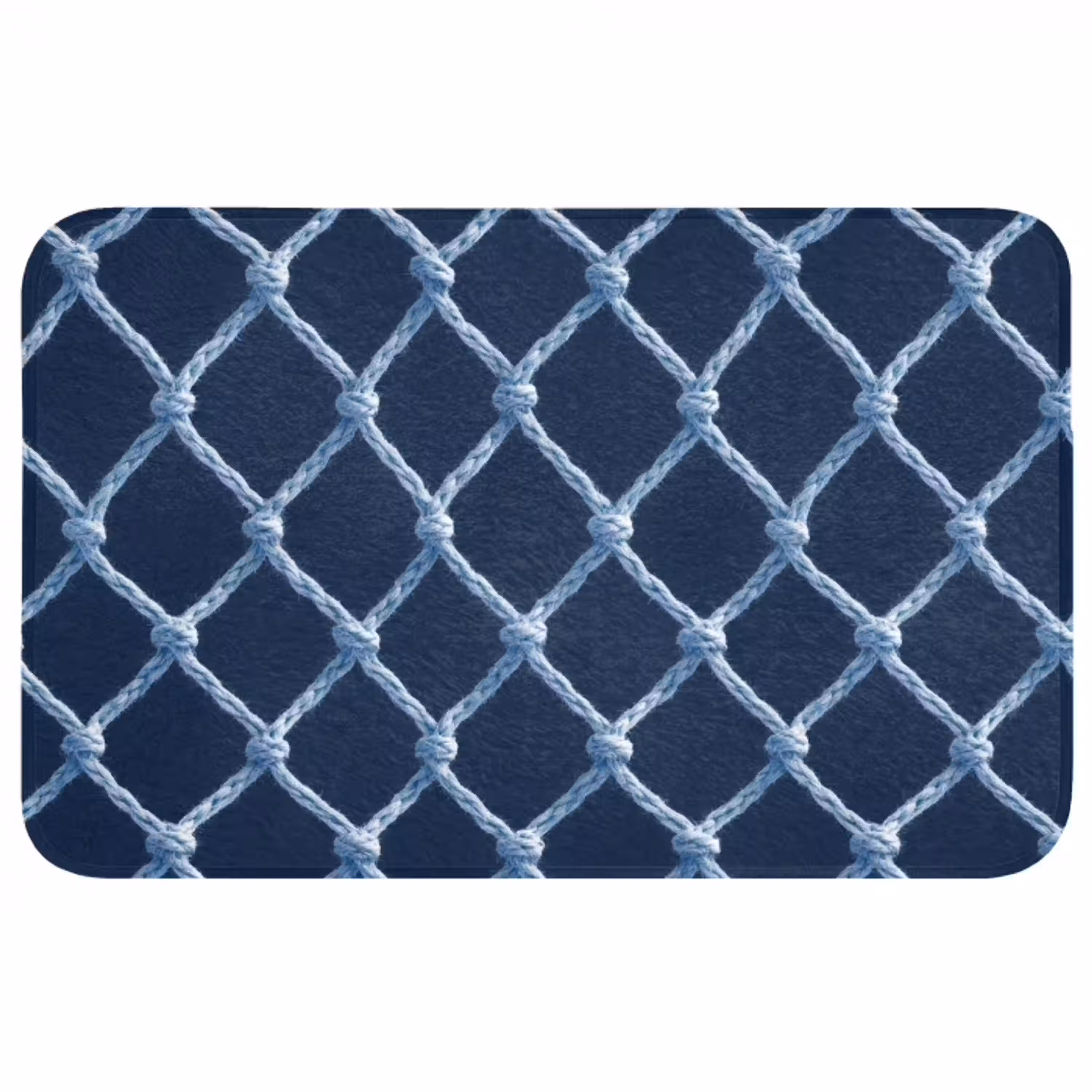 Visnet - Touw - Patroon - Marineblauw Badmat middel 997 -3d