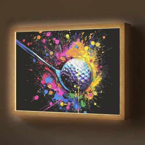 Graffiti - Sport - Golf - Golfclub Light Box met batterij (Wandlamp) middel -z3d_website
