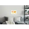 Wereldkaart - Oranje - Kleurrijk Muursticker klein -slaapkamer