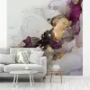 Marmer - Abstract - Goud - Paars fotobehang vinyl groot -woonkamer
