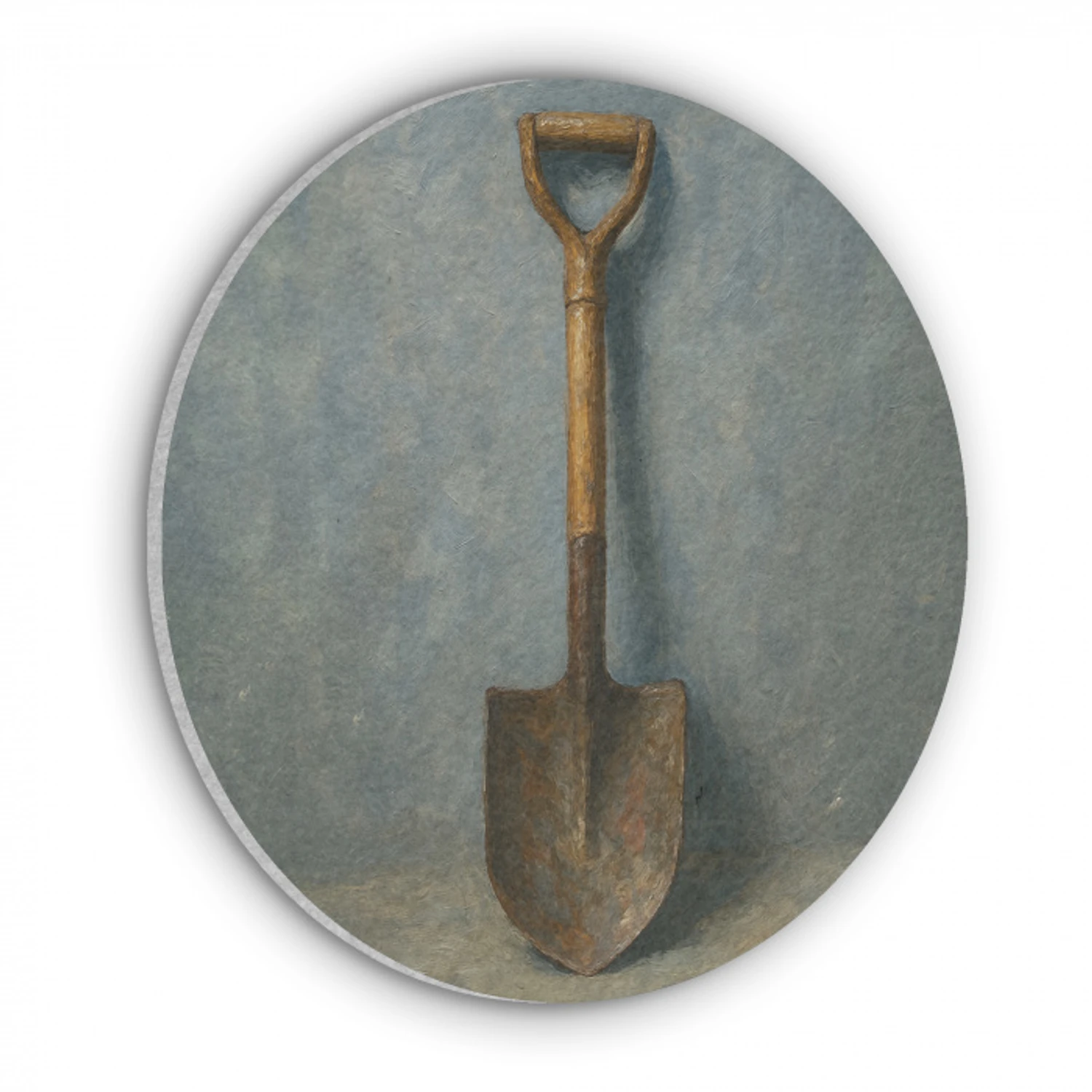 Schep - Gereedschap - Schilderij Akoestische PET Vilt - Rond klein -3d