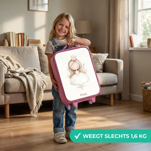 Sierlijke prinses in het wit Kinderkoffer - Roze klein -sfeer2_NL