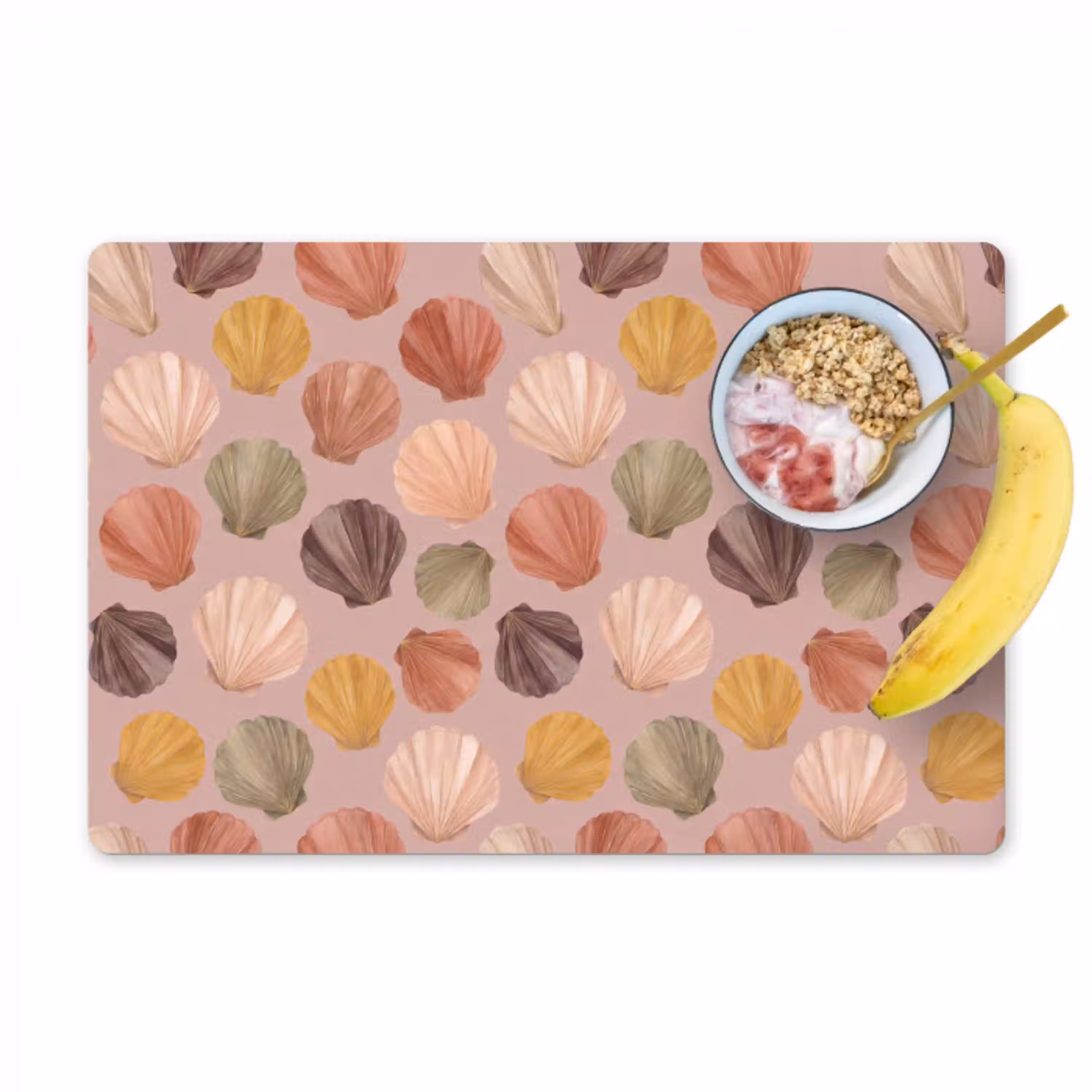Schelp - Patroon - Zee - Aquarel - Aardetinten Placemat vinyl groot -zzzproduct_Kitchenyeah-website