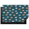 Zee - Dieren - Donkerblauw - Schelpen Inductie beschermer vinyl 3mm klein 276 -3d
