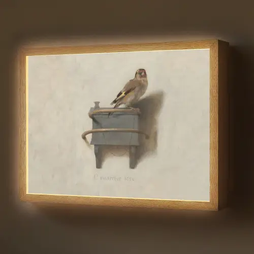 Het Puttertje - Schilderij - Fabricius - Oude Meester Light Box met batterij (Wandlamp) middel -z3d_website
