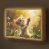 Kitten - Dier - Natuur - Bloemen Light Box met batterij (Wandlamp kind) middel -z3d_website