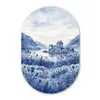 Schots - Kasteel - Blauw - Aquarel Wandcirkel Ovaal Forex klein -3d