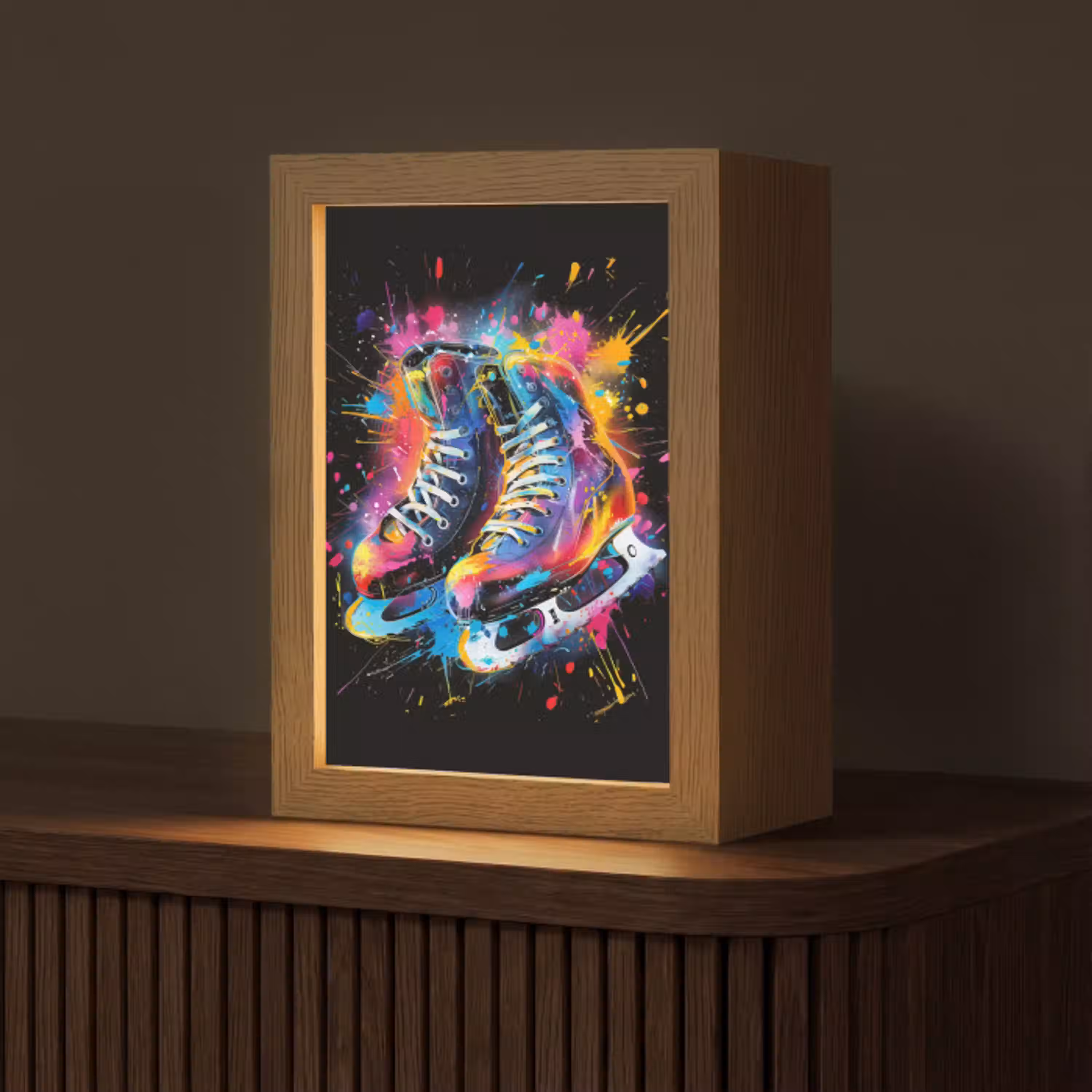 Graffiti - Sport - Schaatsen - Verf Light Box met kabel (Tafellamp) klein -z3d_website