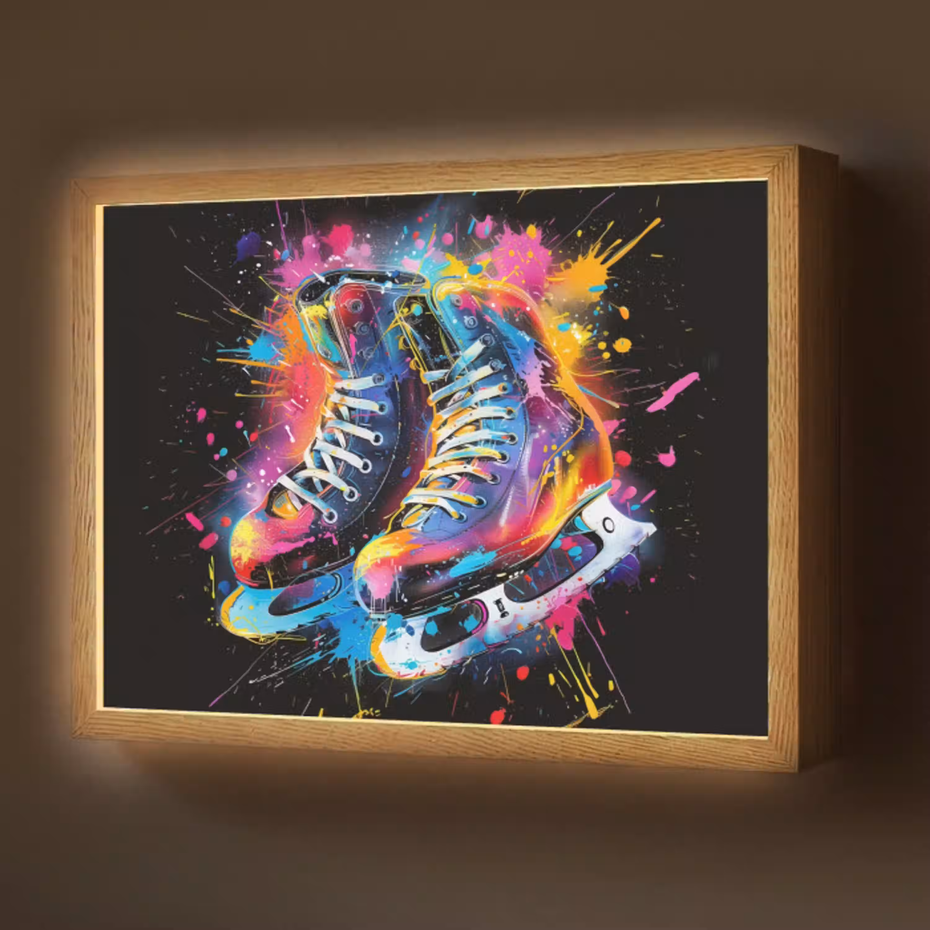 Graffiti - Sport - Schaatsen - Verf Light Box met batterij (Wandlamp) middel -z3d_website
