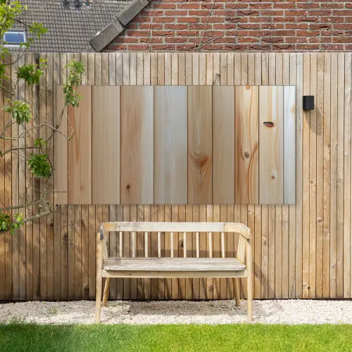 Hout - Planken - Licht Tuinposter op houten frame 2 cm dik xxl -sfeer4